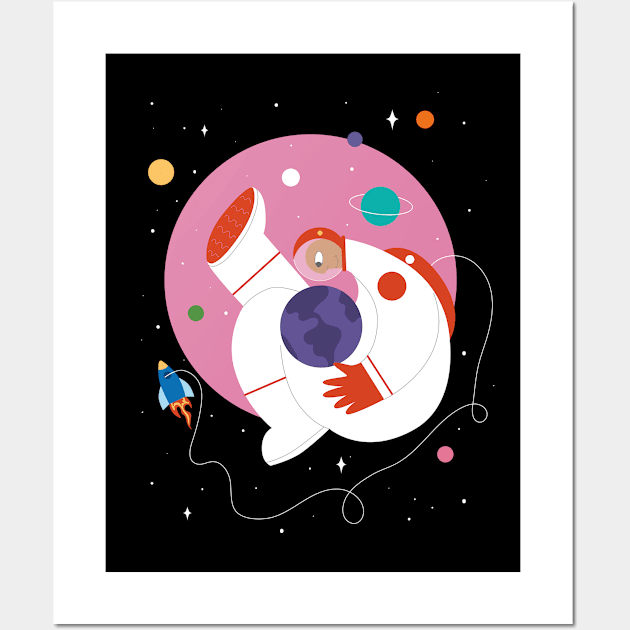 The astronaut Wall Art by damppstudio